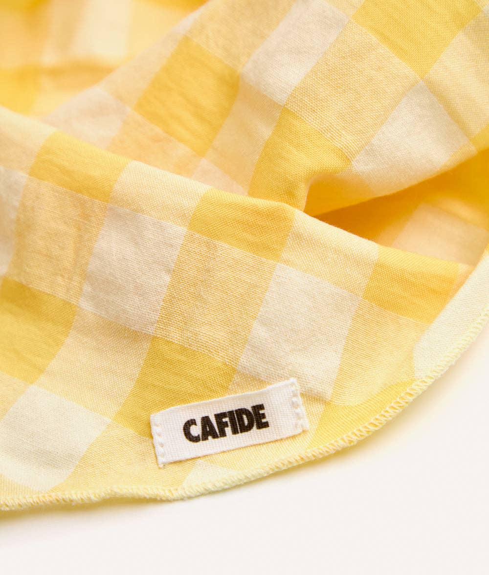 CAFIDE – Kariertes Hundebandana (Gelb, Creme) - OSSO BLU