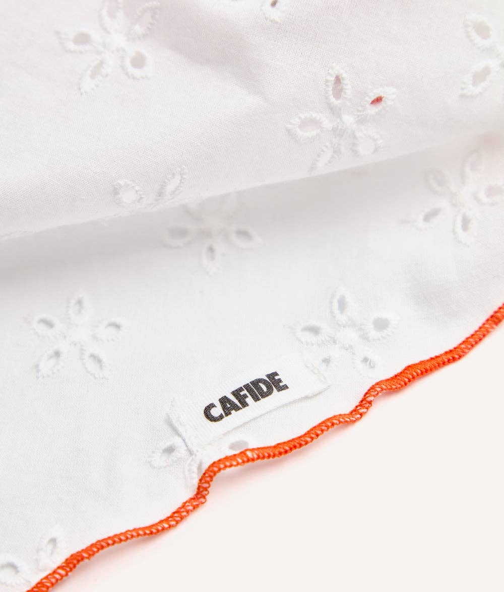 CAFIDE – Hundebandana mit Stickmuster (Koralle, Sahne) - OSSO BLU