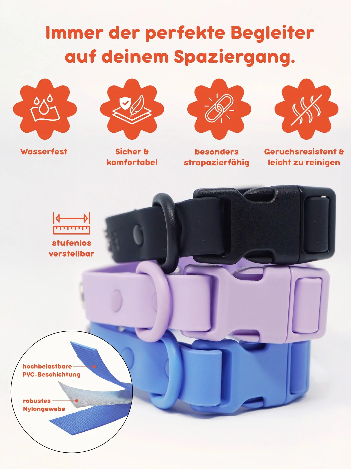 PAWPOPZ – Personalisiertes Hundehalsband - Lila