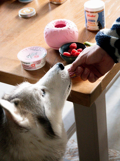 INOOKO – Yoomy Donut Schleckmatte & Beschäftigungsspielzeug für Hunde – Rosa