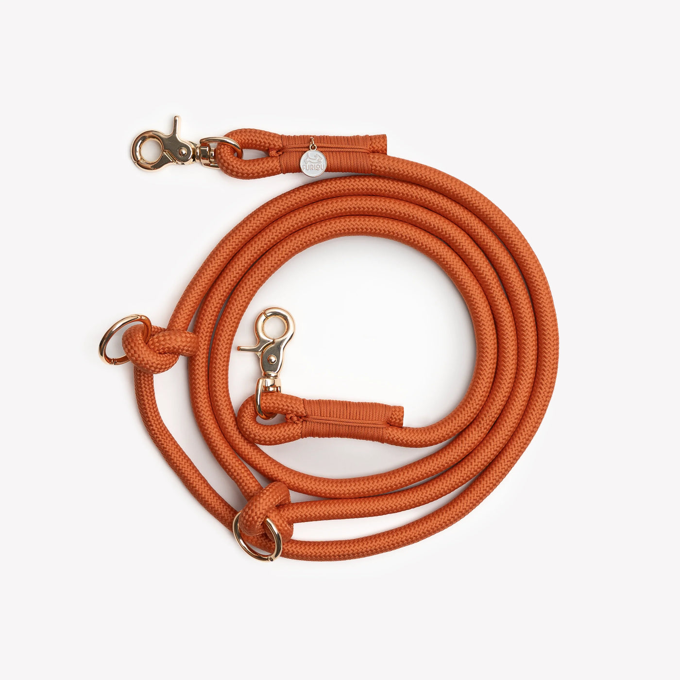 FURLOU - „Terracotta“ – Handsfree Hundeleine, geflochten