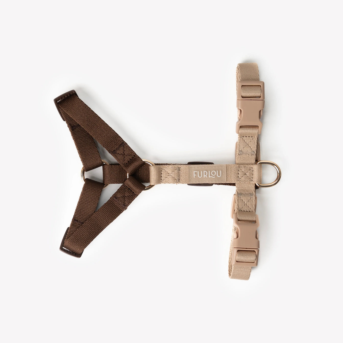 FURLOU - "Brown & Tan" - Adjustable Dog Harness