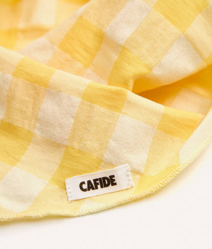CAFIDE – Kariertes Hundebandana (Gelb, Creme) - OSSO BLU