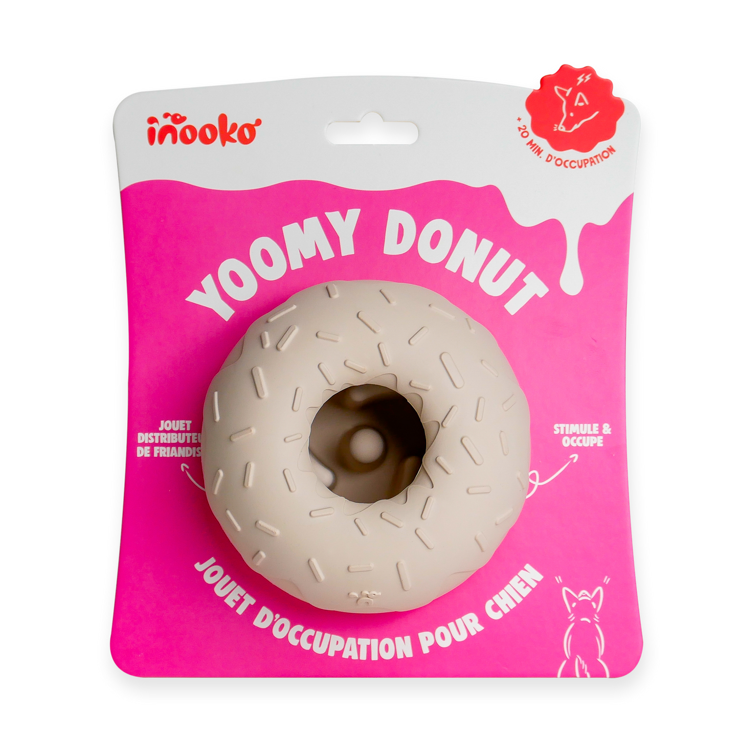 INOOKO – Yoomy Donut Schleckmatte & Beschäftigungsspielzeug für Hunde – Sand