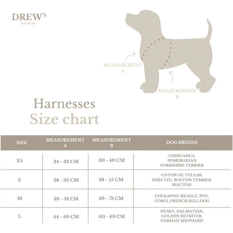 DREW'S DOGWEAR - Cortado PRO – Verstellbares Hundegeschirr (braun/beige)