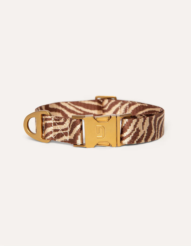 DOGGUO - Zebra Halsband – Brown/Beige - OSSO BLU