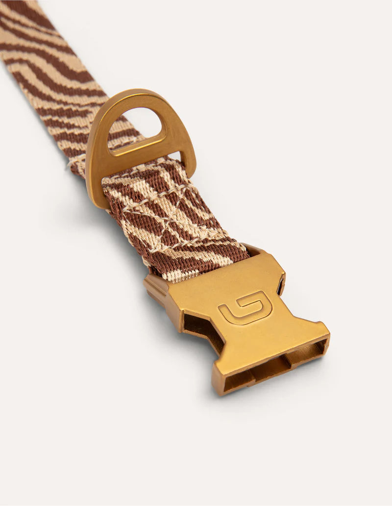 DOGGUO - Zebra Halsband – Brown/Beige - OSSO BLU