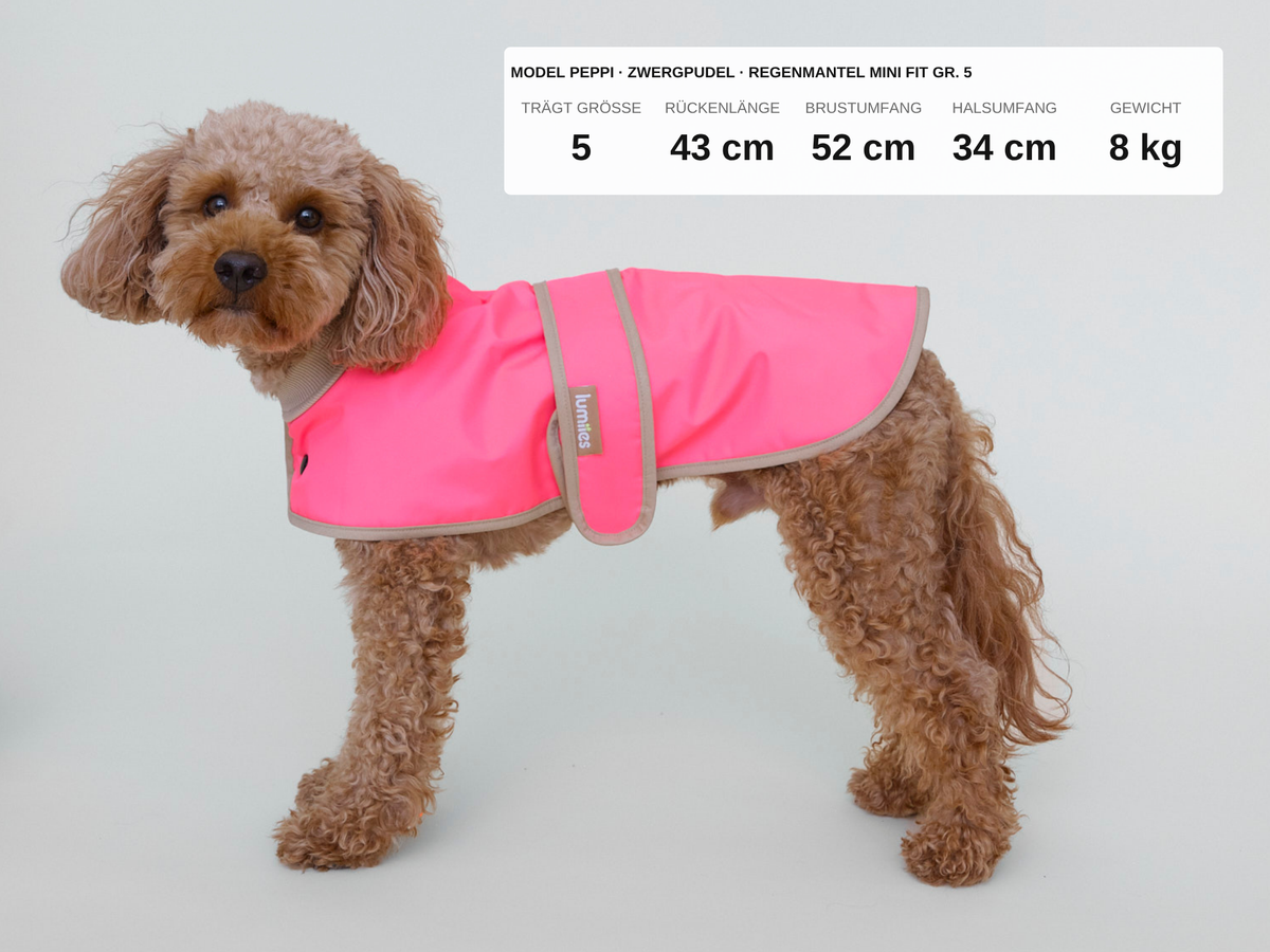 LUMIIES – Glow Raincoat Mini-Fit Hunderegenmantel Neonpink