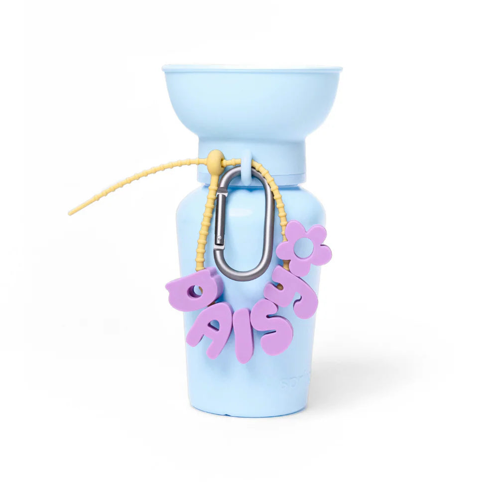 SPRINGLAND PETS – Reisetrinkflasche mit Charm Strap Set - OSSO BLU