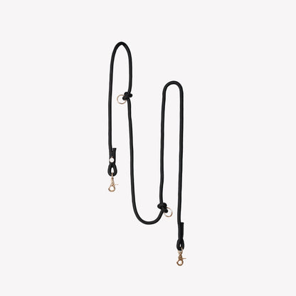 FURLOU - Freihändige geflochtene Hundeleine in Schwarz