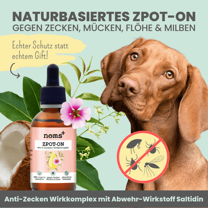 NOMS+ - Zpot-on für Hunde gegen Zecken, Flöhe, Milben & Mücken