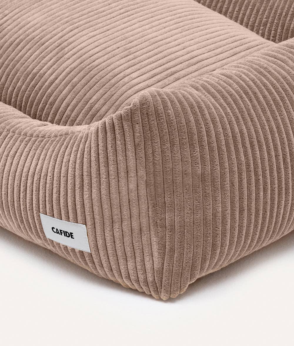 CAFIDE - Hundebett „Snozy“ – Cord Mokka-Beige
