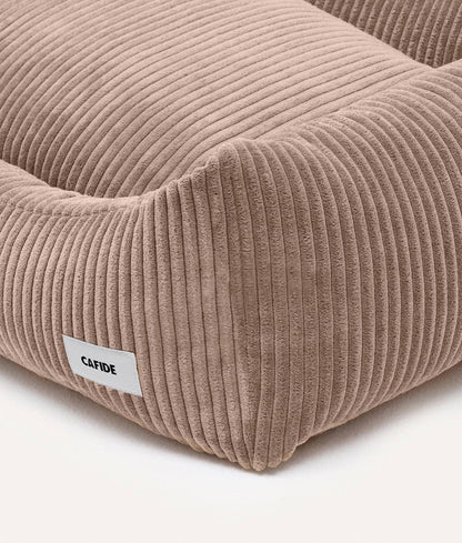CAFIDE - Hundebett „Snozy“ – Cord Mokka-Beige