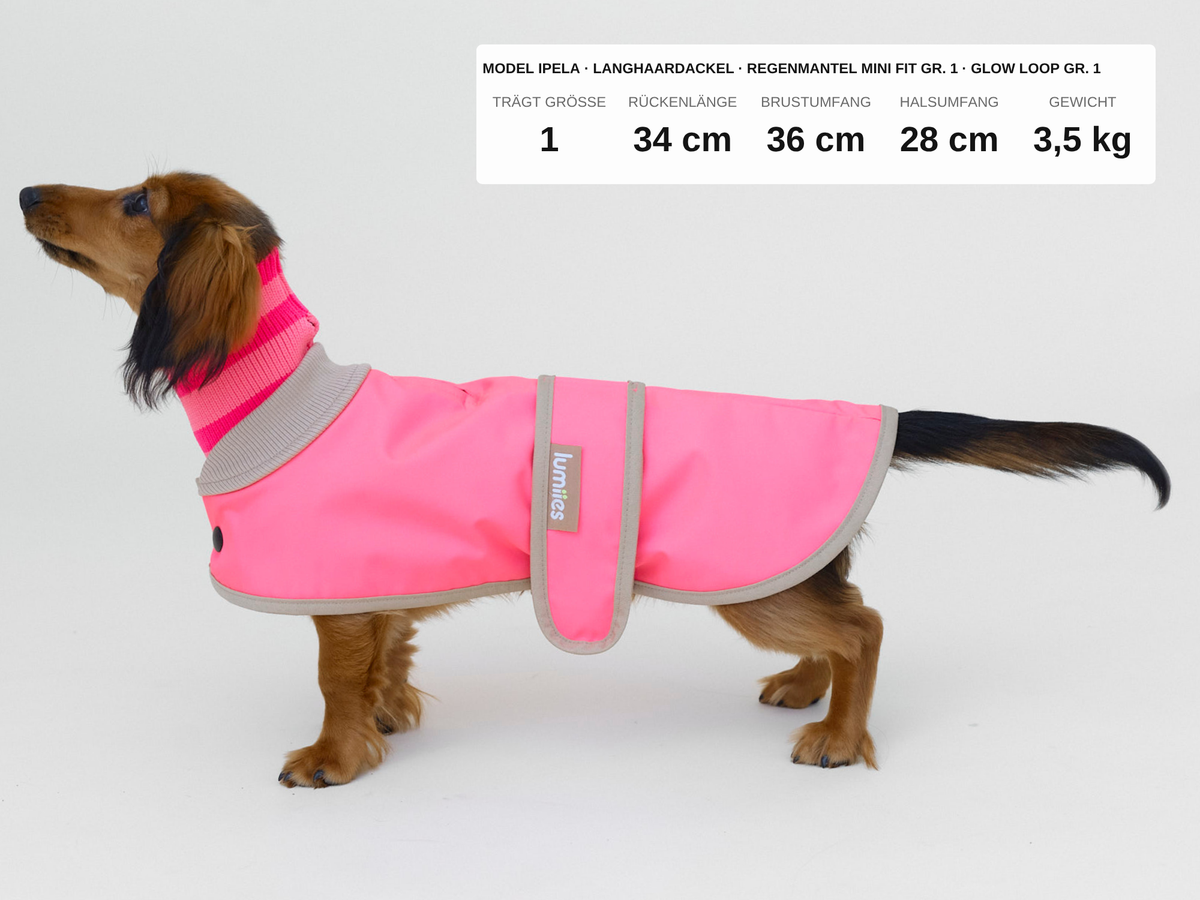 LUMIIES – Glow Raincoat Mini-Fit Hunderegenmantel Neonpink