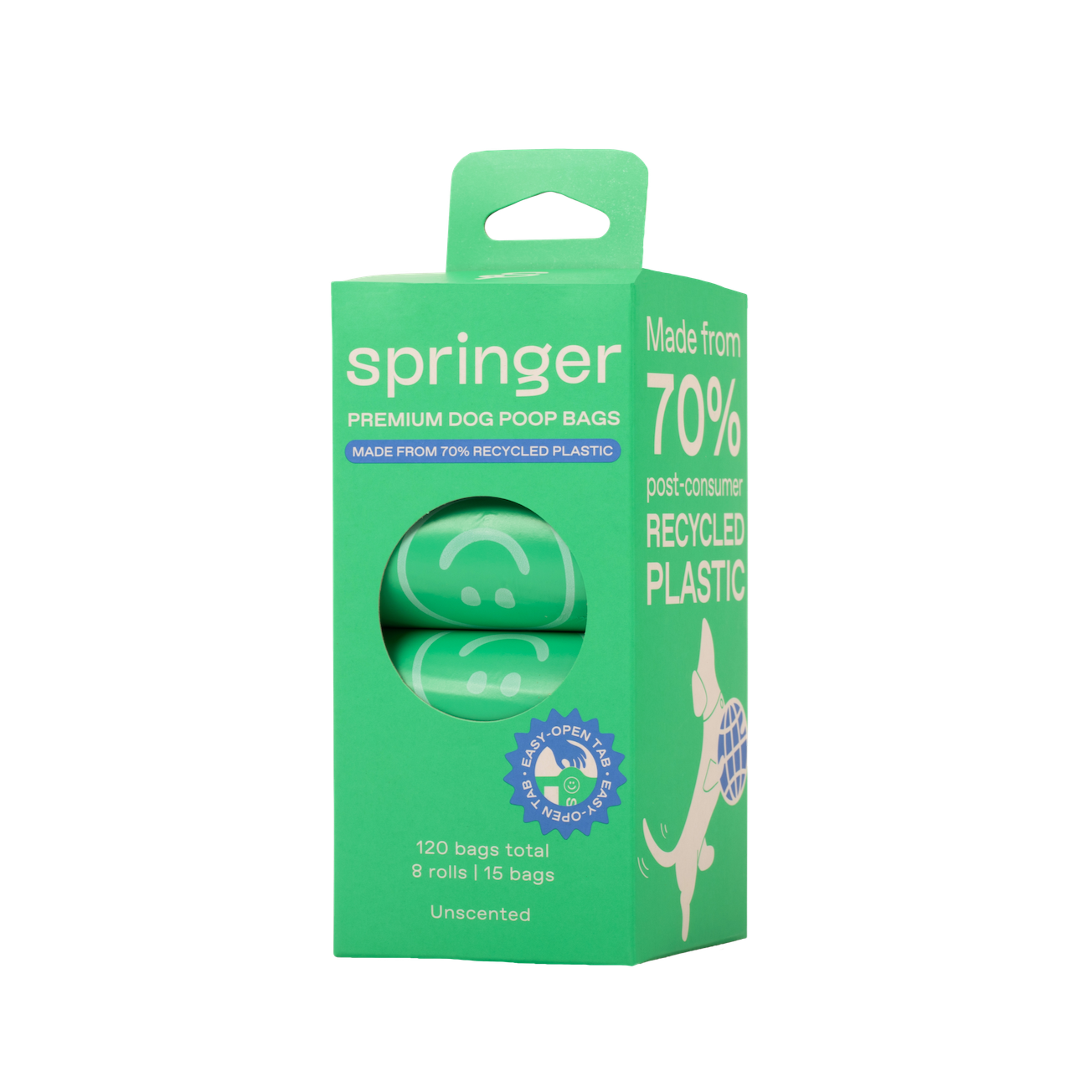 SPRINGLAND PETS - Premium Dog Poop Bags | Pack of 8 Rolls (6-Pack)