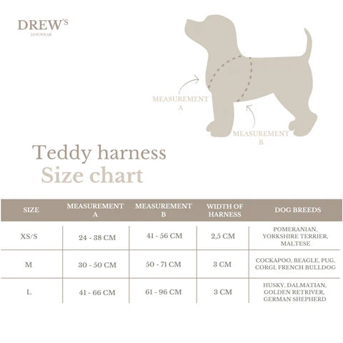DREW'S DOGWEAR - Teddy-Geschirr (braun)