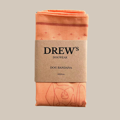 DREW'S DOGWEAR - Stylisches Hundehalstuch für mittlere und große Hunde (Orange) - OSSO BLU