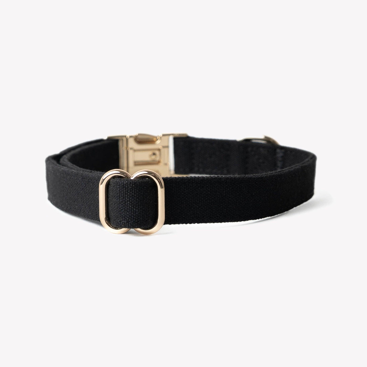 FURLOU – Black Cotton Canvas Dog Collar