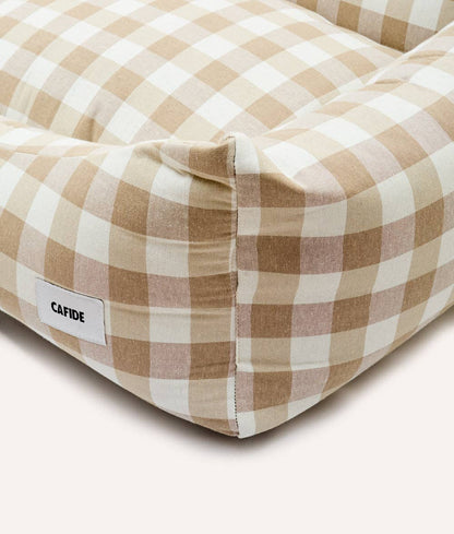 CAFIDE - Hundebett „Snozy“ – Vichy Beige