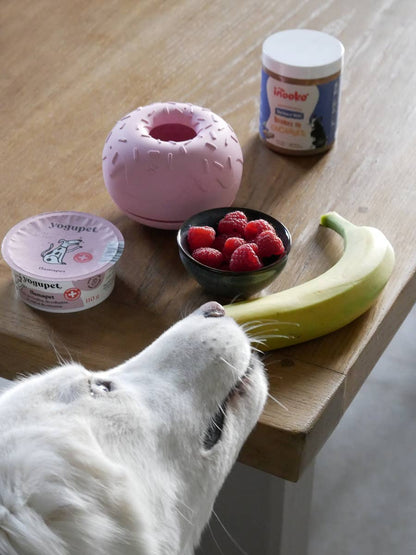 INOOKO – Yoomy Donut Schleckmatte & Beschäftigungsspielzeug für Hunde – Rosa