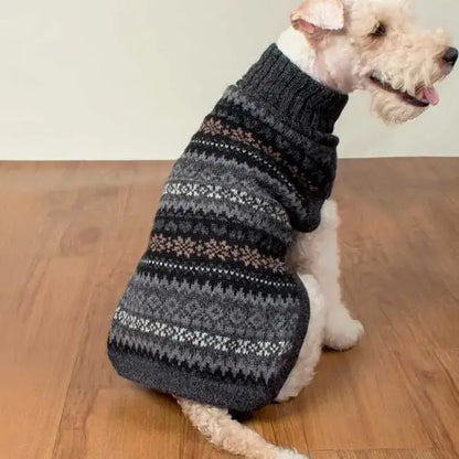 Alqo Wasi - Herbst-Medley Alpaka-Hundepullover: Charcoal / XS - OSSO BLU
