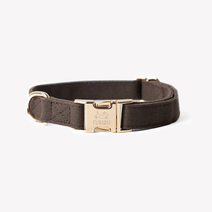 FURLOU – Hundehalsband aus Baumwoll-Canvas in Braun - OSSO BLU