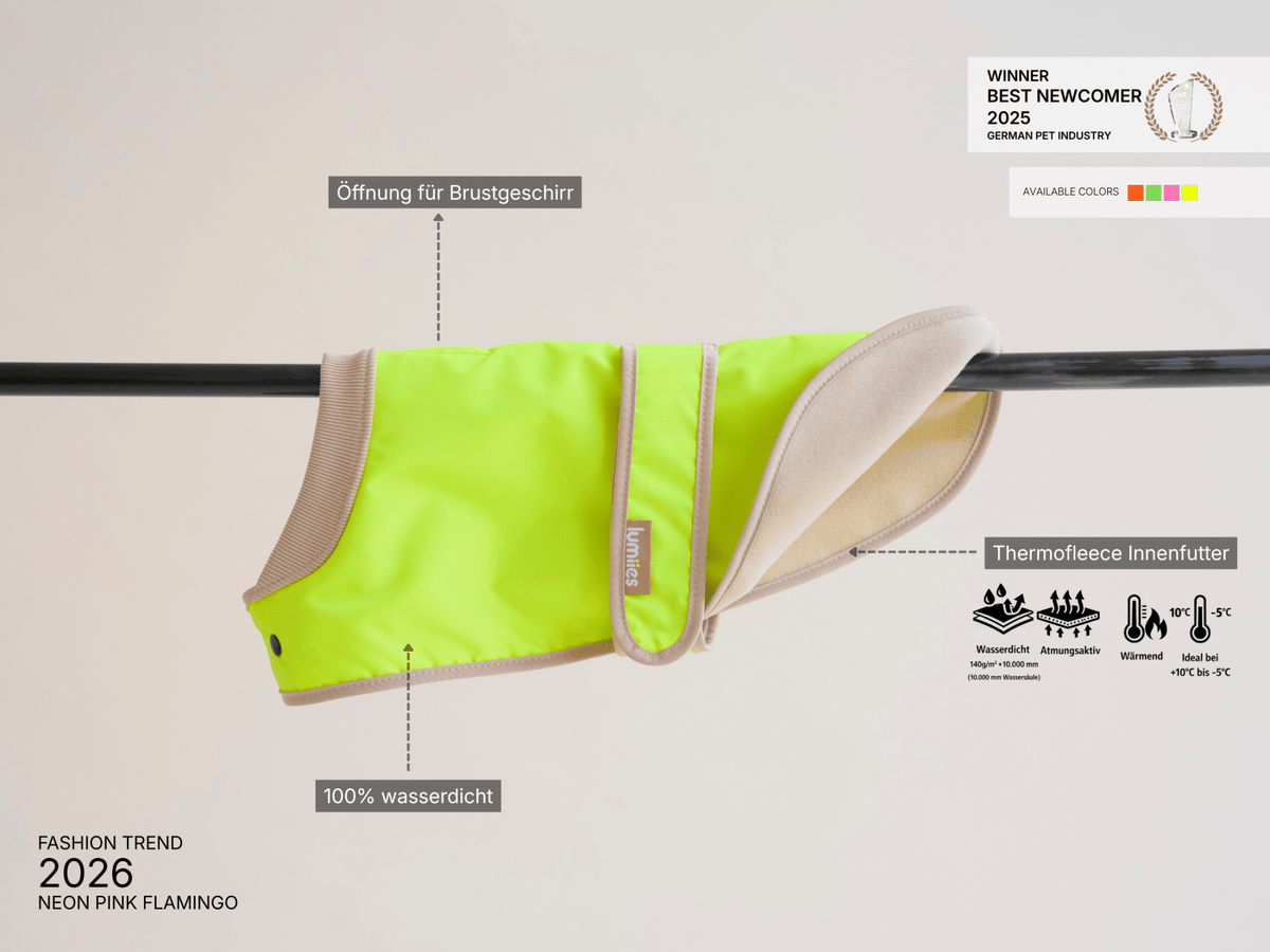 LUMIIES – Glow Raincoat Mini-Fit Hunderegenmantel Neongelb
