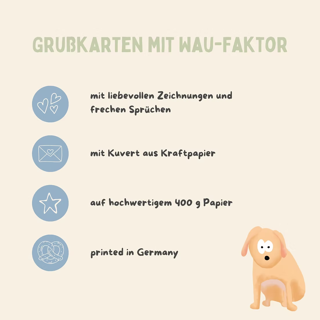 PFOTENALBUM – Glückwunschkarte „Herzlichen Glückwuff“ – Grußkarte mit Hundemotiv - OSSO BLU