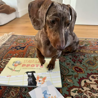 PFOTENALBUM – Spielblock „Stadt, Land, Pfote“ für Hundefans