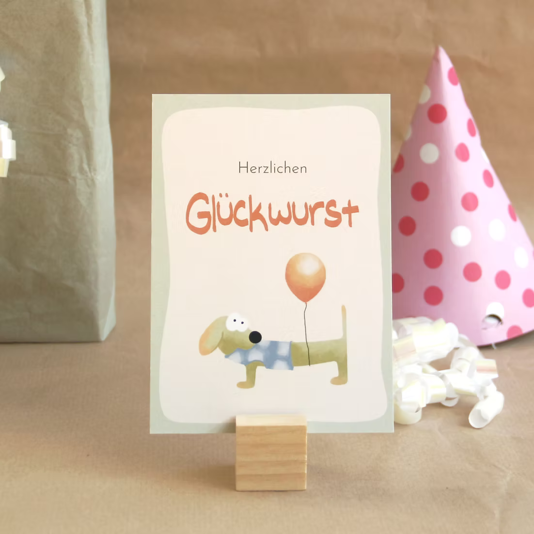 PFOTENALBUM – Glückwunschkarte „Herzlichen Glückwurst“