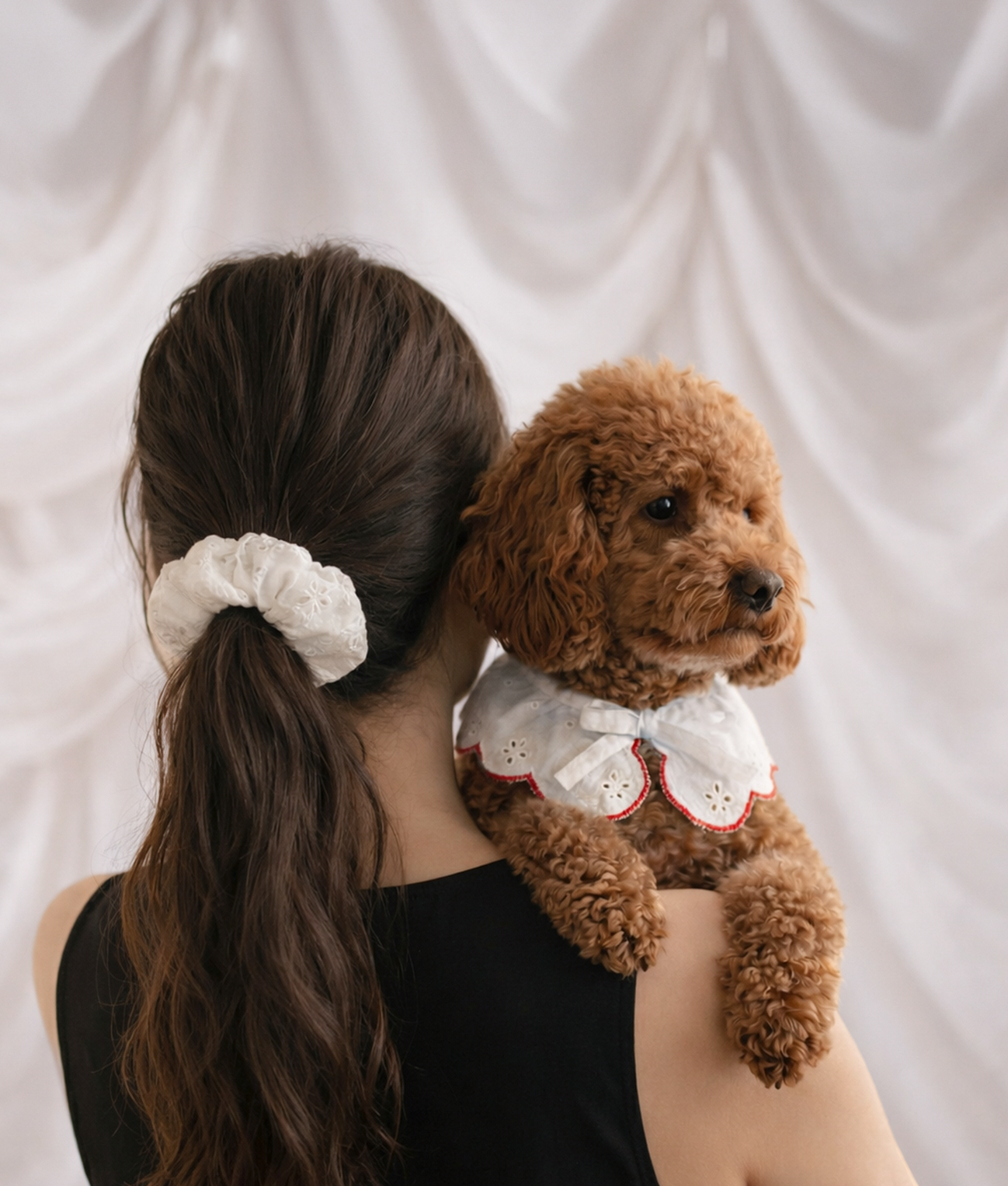 CAFIDE – Scrunchie mit Stickerei (Koralle, Noa) - OSSO BLU