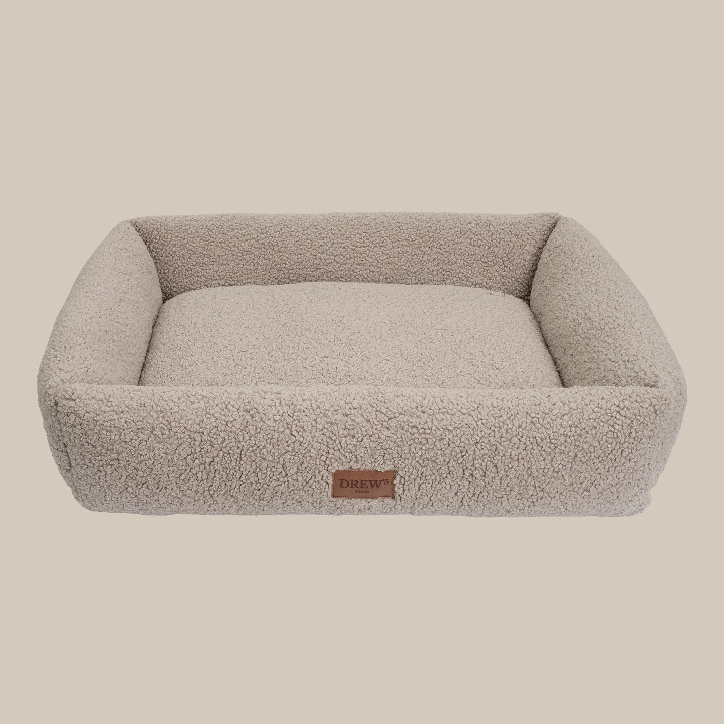 DREW'S DOGWEAR - Orthopädisches Teddy-Hundebett mit Memory-Schaum in Taupe