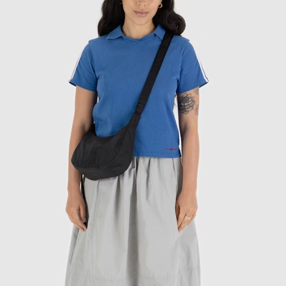 BAGGU Small Nylon Crescent Bag OSSO BLU