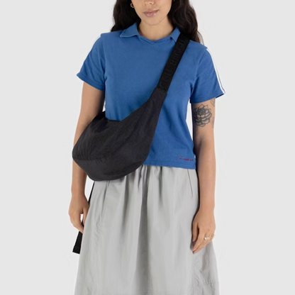 BAGGU - Medium Nylon Crescent Bag - OSSO BLU