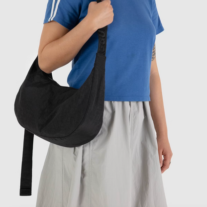 BAGGU - Medium Nylon Crescent Bag - OSSO BLU