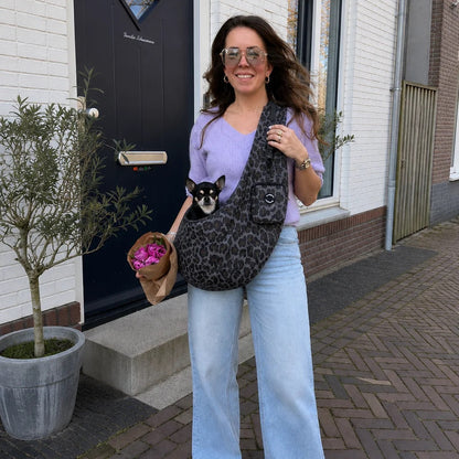 THE DOG LABEL – Canvas Bag – Leopard Grau