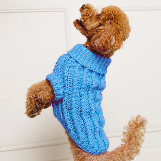 DOGGUO - Handgestrickter Pullover für Hunde - OSSO BLU