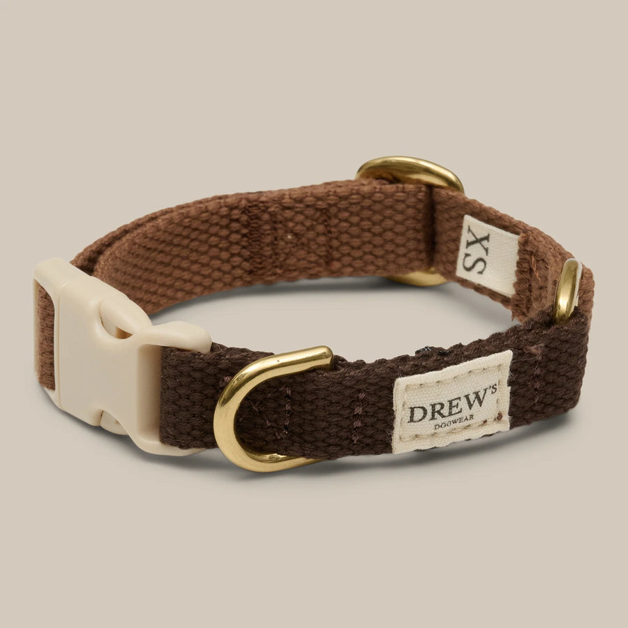 DREW'S DOGWEAR - Weiches & verstellbares Hundehalsband Chocolate - OSSO BLU