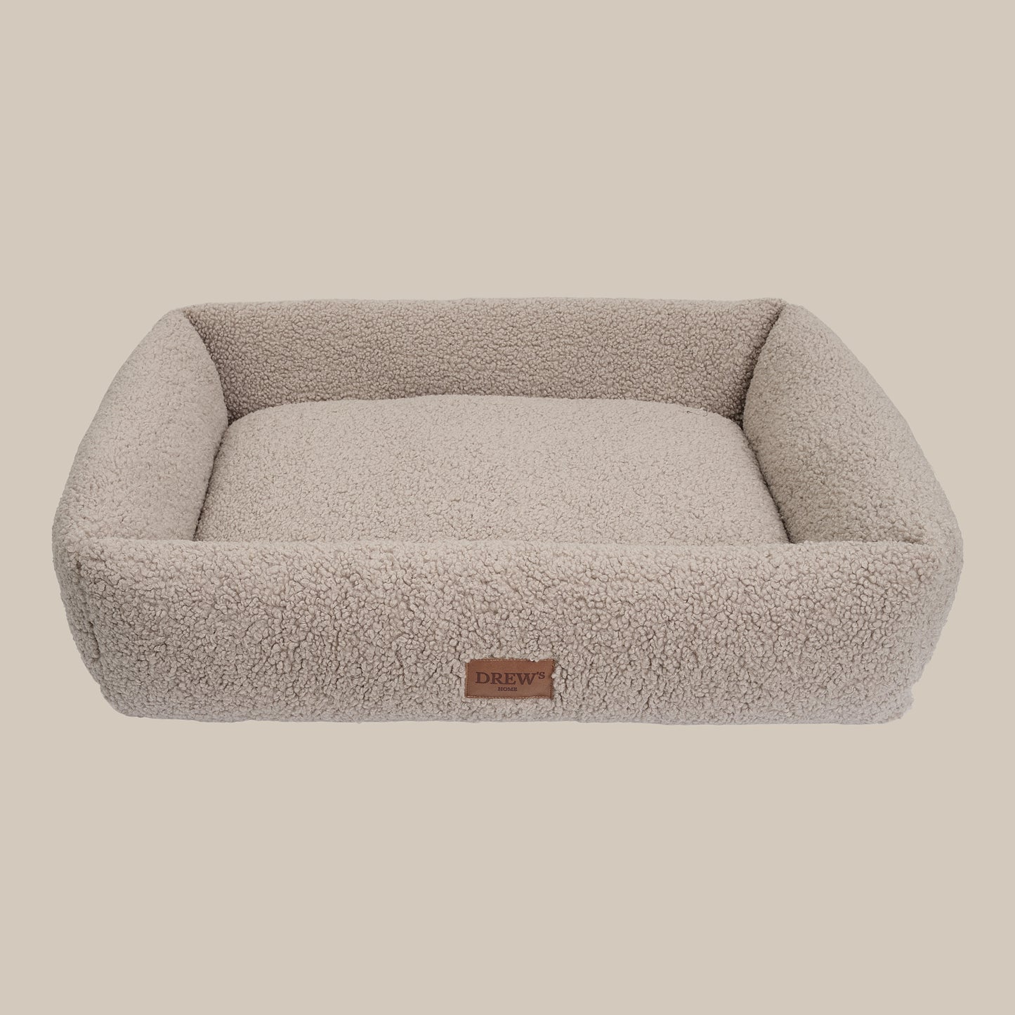 DREW'S DOGWEAR - NUNA Hundekorb – Teddyweiches & waschbares Hundebett aus Memory Foam (taupe)