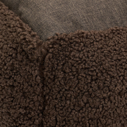DREW'S DOGWEAR - NUNA Hundekorb – Teddyweiches & waschbares Hundebett aus Memory Foam (braun)