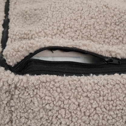 DREW'S DOGWEAR - NUNA Hundekorb – Teddyweiches & waschbares Hundebett aus Memory Foam (taupe)