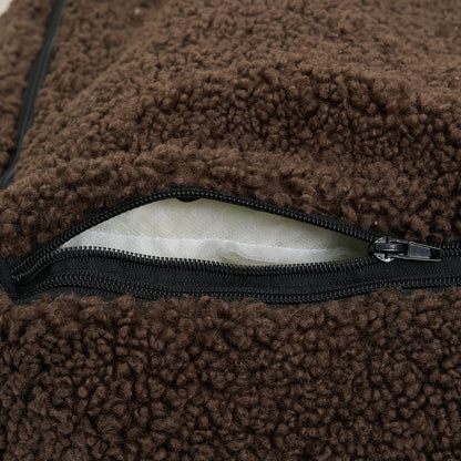 DREW'S DOGWEAR - NUNA Hundekorb – Teddyweiches & waschbares Hundebett aus Memory Foam (braun)