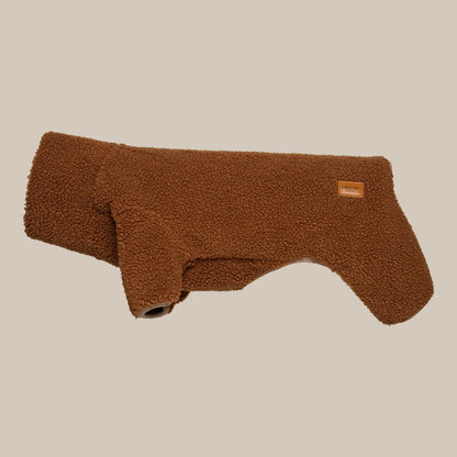 DREW'S DOGWEAR - MILO // Hundepullover aus weichem Teddymaterial – Braun