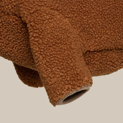 DREW'S DOGWEAR - MILO // Hundepullover aus weichem Teddymaterial – Braun