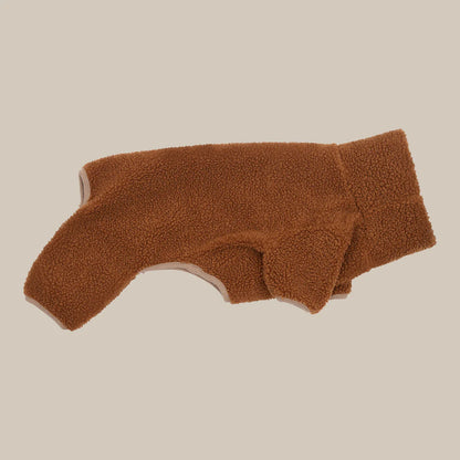 DREW'S DOGWEAR - MILO // Hundepullover aus weichem Teddymaterial – Braun