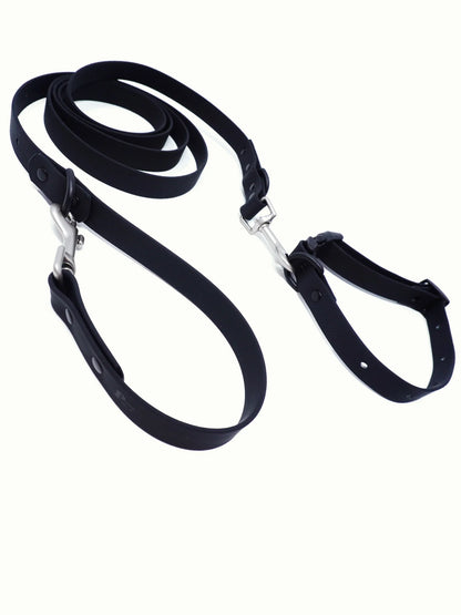 PAWPOPZ - Halsband & Leine Set - Schwarz