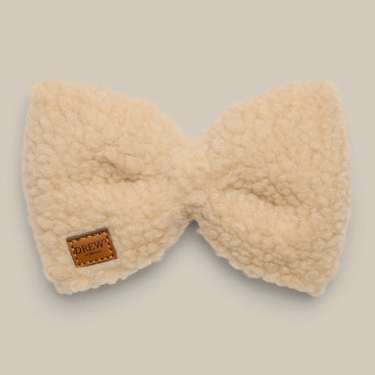 DREW’S DOGWEAR - Teddy-Fliege fürs Hundehalsband – Beige