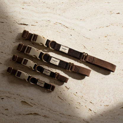 DREW'S DOGWEAR - Weiches & verstellbares Hundehalsband Chocolate