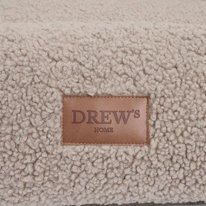 DREW'S DOGWEAR - Orthopädisches Teddy-Hundebett mit Memory-Schaum in Taupe