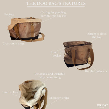 DREW'S DOGWEAR - Aspen // Sportliche Hundetasche mit weichem Futter aus Teddyfleece - OSSO BLU